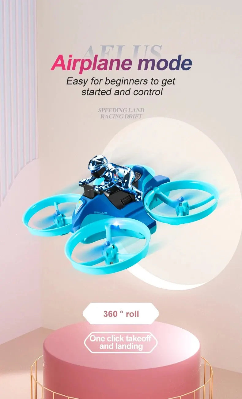 Drone RC Multifonctionnel Terre-Mer-Air 3-en-1