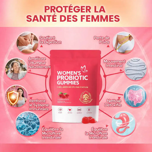 Gummies Probiotiques Femme – Cranberry &amp; Prébiotiques