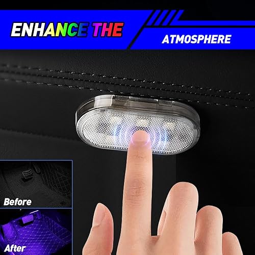💡 Pack 2 Lumières de Voiture Rechargeables – 7 Couleurs, Style et Confort !