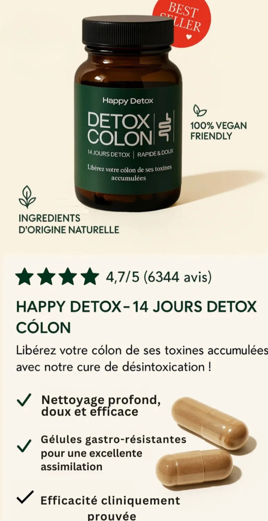 Cure Detox Côlon  Nettoyage Intestinal Naturel & Puissant - Elimination Toxines - Perte de Poids -