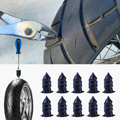 Kit de vulcanisation rapide - Lot de 10 rustines filetées