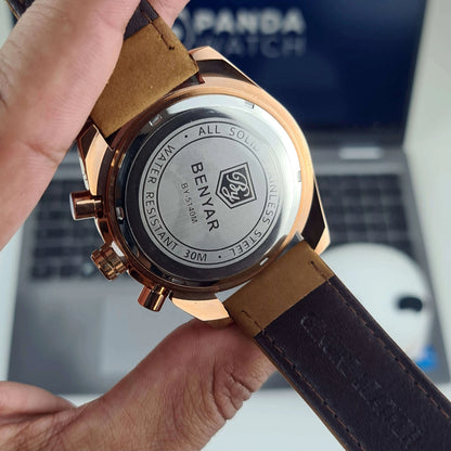 BY BENYAR – Montre Homme Quartz Chronographe Étanche et Élégante